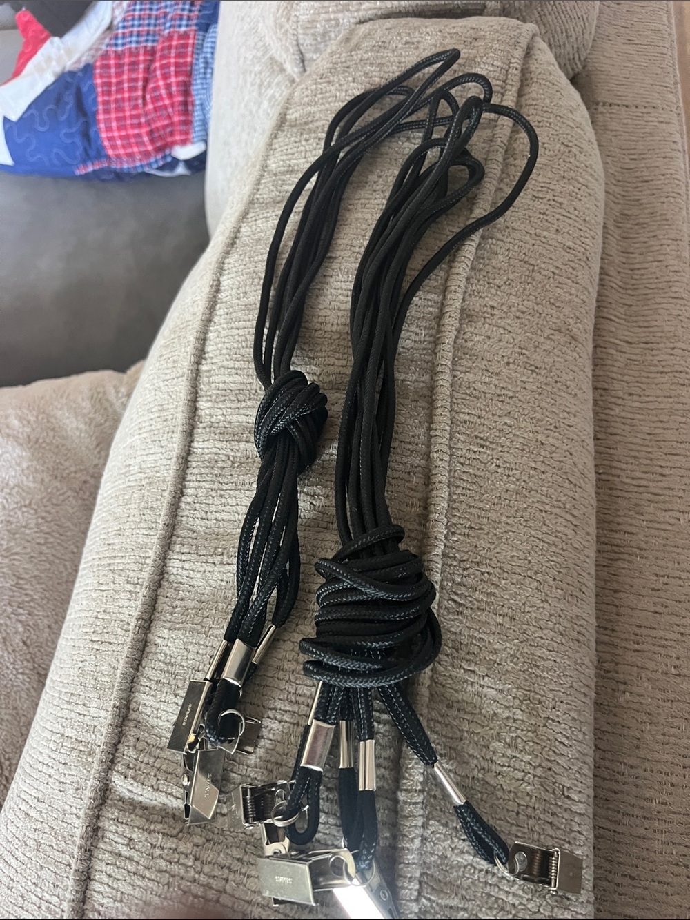Source Unknown Black Lanyards with Silver Clips